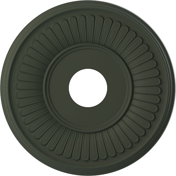 Ekena Millwork Berkshire PVC Medallion (Canopies up to 7"), 16"OD x 3 1/2"ID x 1"P, Satin Hunt Club Green CMP16BEGHC - main